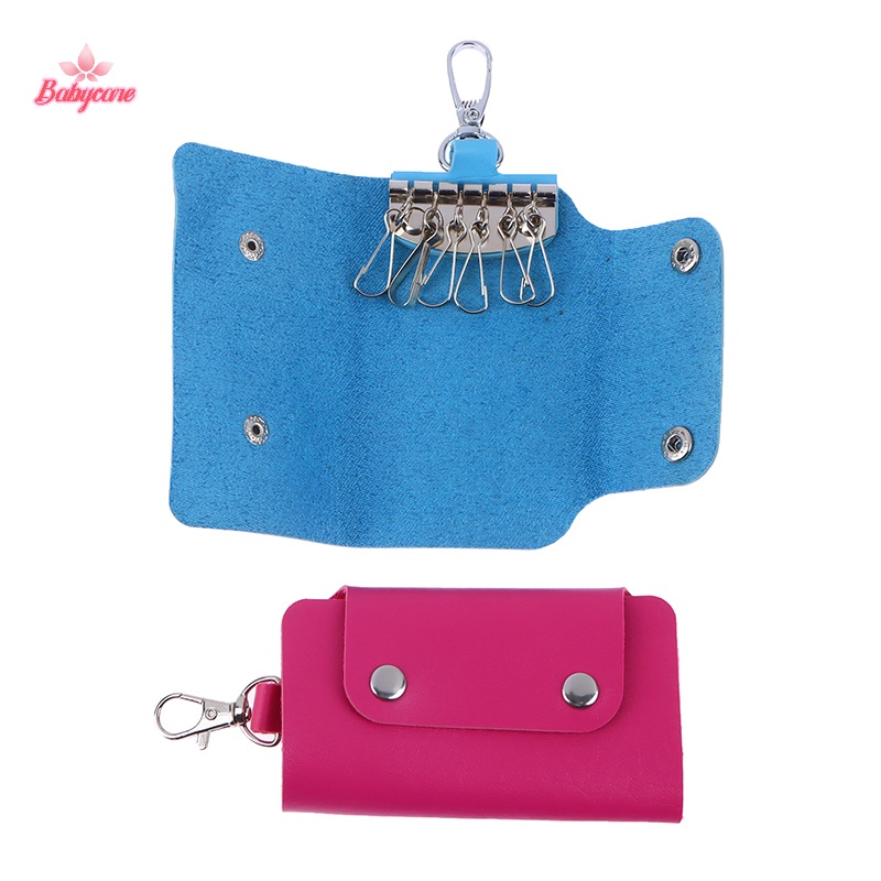 Byce> 1 ชิ้น แบบพกพา หนัง PU เจ้าของบ้าน ที่ใส่กุญแจรถ กระเป๋าเคส Unisex กระเป๋าสตางค์ ปก สีพื้น เรียบง่าย กระเป๋าจัดเก็บ ใหม่