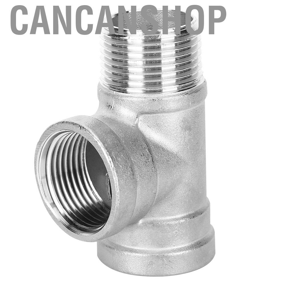 Cancanshop T Shaped Tee Connector Coupling 3 Way G1in 304 Stainless Steel Pipe Fittings