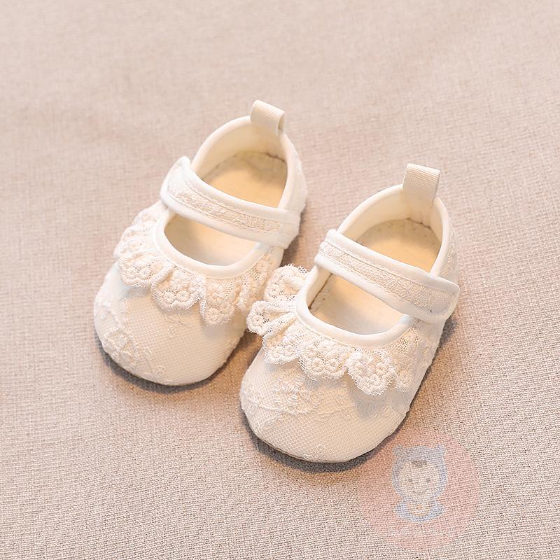 Laa6-infant Baby Girls Non-Slip Soft Soled Lace Bowknot Flats Shoes