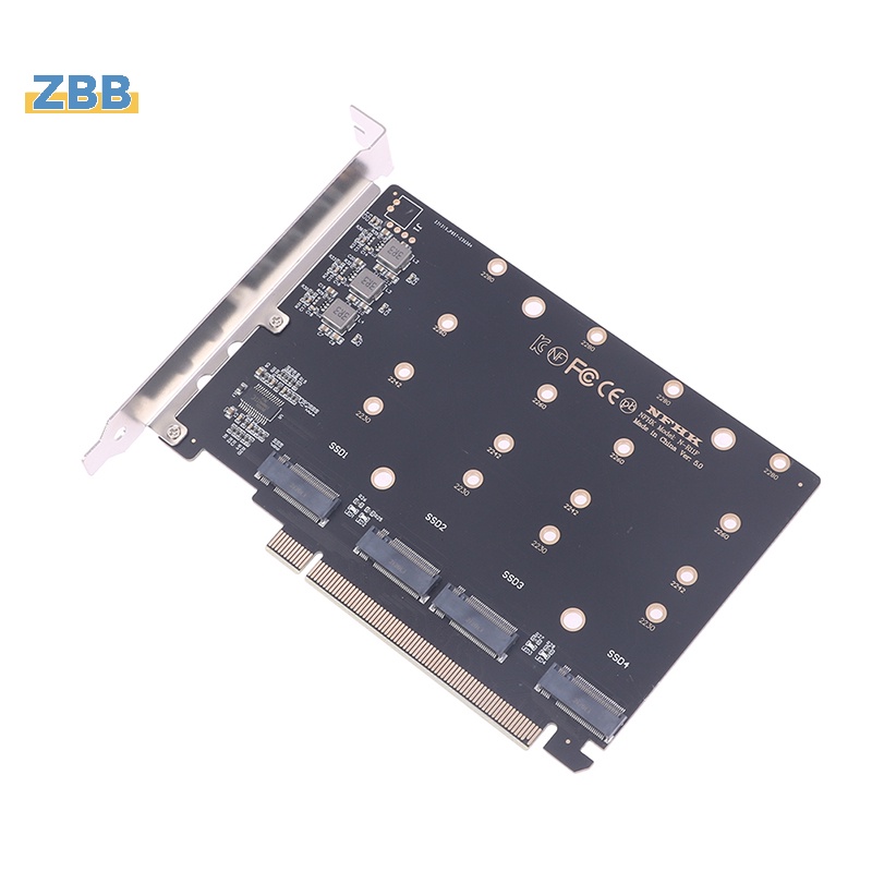 Zbb> ใหม่ การ์ดขยาย แปลงฮาร์ดไดรฟ์ M.2 NVMe SSD เป็น PCIE X16M 4 พอร์ต