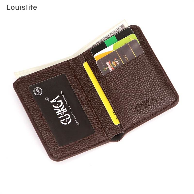 Llph กระเป๋าสตางค์หนัง PU ใบเล็ก ใส่บัตรเครดิตได้ ลายลิ้นจี่ สําหรับผู้ชาย LLP