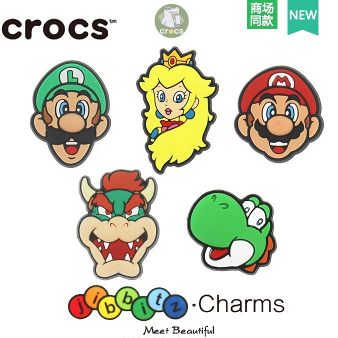 หัวเข็มขัด ลายการ์ตูนมาริโอ้ สําหรับตกแต่งรองเท้า Crocs Jibbitz