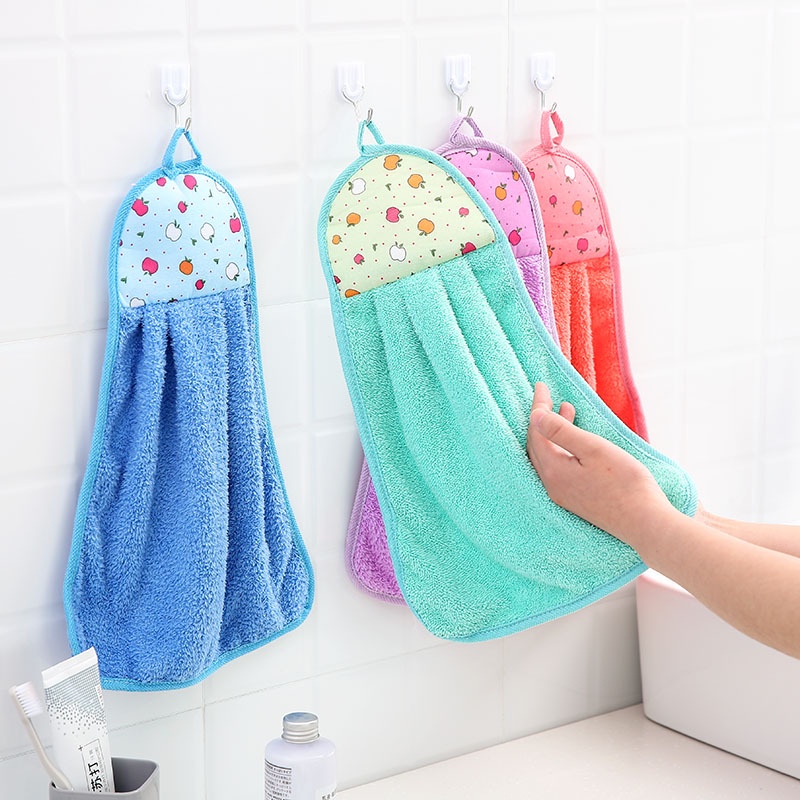 พร้อมส่ง ผ้าเช็ดมือแบบแขวนซับน้ำได้ดี ผ้าเช็ดโต๊ะ ผ้าเช็ดทำความสะอาด