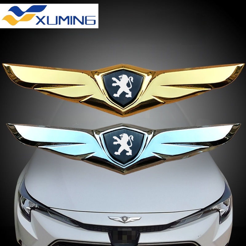 Xm สติกเกอร์โลโก้โลหะ รูปปีกนางฟ้า สําหรับตกแต่งรถยนต์ Peugeot 2008 207 208 406 408 3008