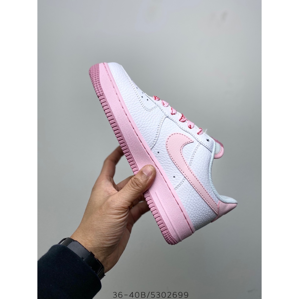 UA Shoes Nike Air Force 1'07 Low "Pink White" Casual Shoes ผ้าใบ สำหรับผู้หญิง รองเท้า new