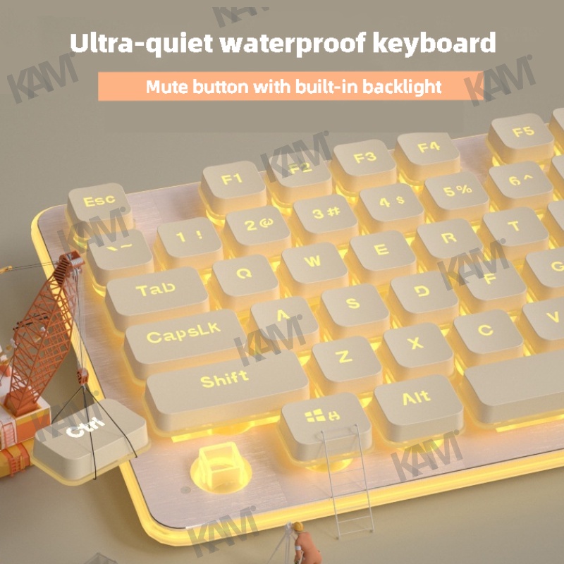 Kam Langtu L1 ชุดคีย์บอร์ดเล่นเกมไร้สาย แบบมีสาย น้ําหนักเบา สําหรับคอมพิวเตอร์