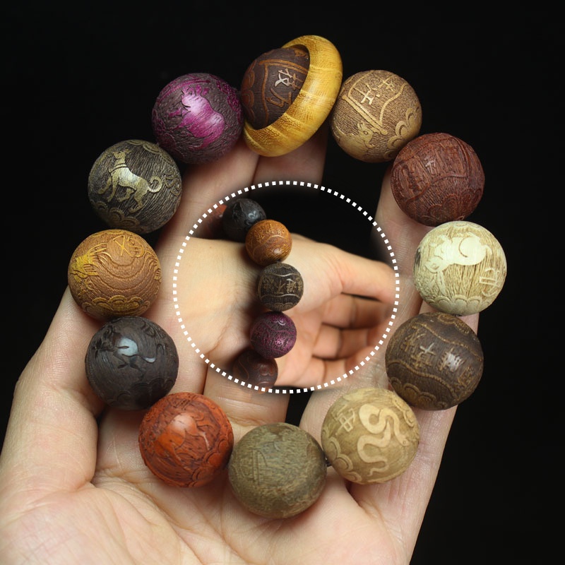 สร้อยข้อมือ ประดับลูกปัดไม้จันทน์ หลายราศี สไตล์ชนเผ่า สําหรับรถยนต์ ราคา ถูกที่สุด ดีลบีเคเค