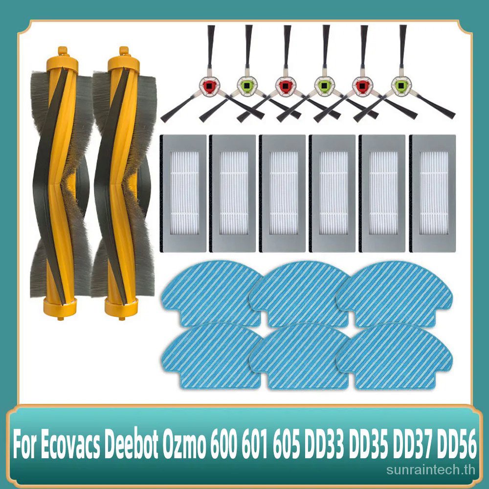 For Ecovacs Deebot Ozmo 600 601 605 DD33 DD35 DD37 DD56 Robot Vacuum Cleaner Main Side Brush Hepa Fi