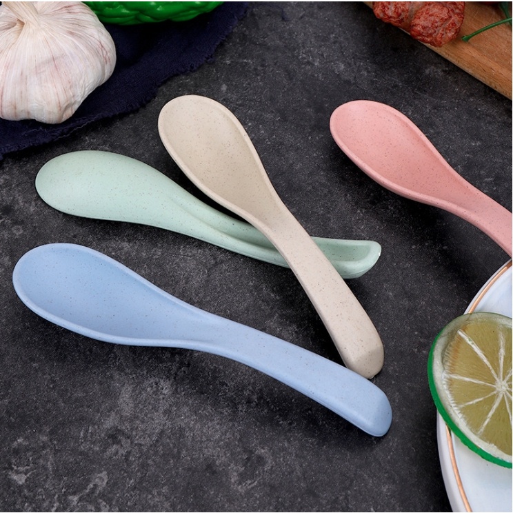Spoon ช้อน ช้อนสั้น  ตักทานอาหารตักซุป ทำจากฟางข้าวสาลี แบบพกพา ราคา ถูกที่สุด ดีลบีเคเค แกลเลอรีภาพที่ 5
