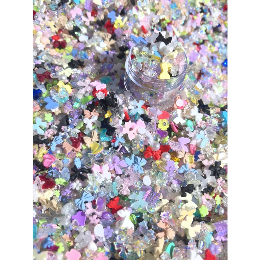 150 ชิ้น/แพ็คที่มีสีสัน Bownot เล็บ Aurora ผีเสื้อ Glitter 3D เรซิ่น DIY ตกแต่งเล็บ - รูปที่ 2