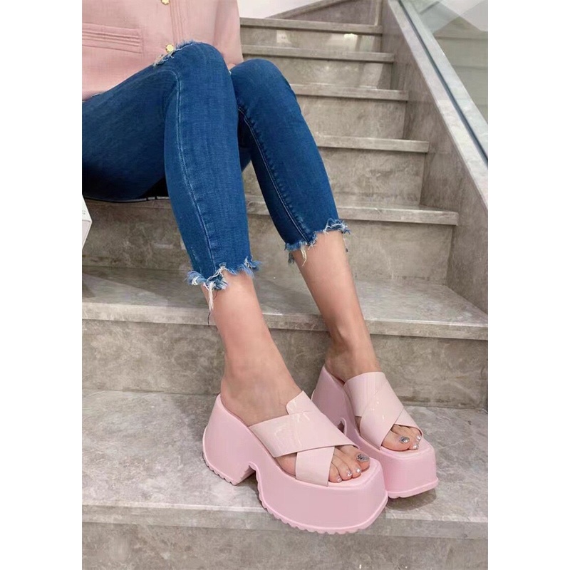 พร้อมส่งจากไทย NEW TX525 รองเท้าแตะแพลตฟอร์ม ส้นตึก 7ซม. พื้นหนา แต่งสายรัดข้อเท้า เกาหลี เกาใจ ทรงฮิต  ตรงมี - รูปที่ 5