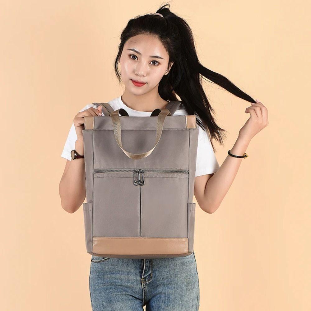 Tonfashion กระเป๋าเป้สะพายหลัง กระเป๋าสะพายไหล่ ใส่แล็ปท็อปได้หลายช่อง กันน้ํา น้ําหนักเบา จุของได้เยอะ สําหรับผู้หญิง