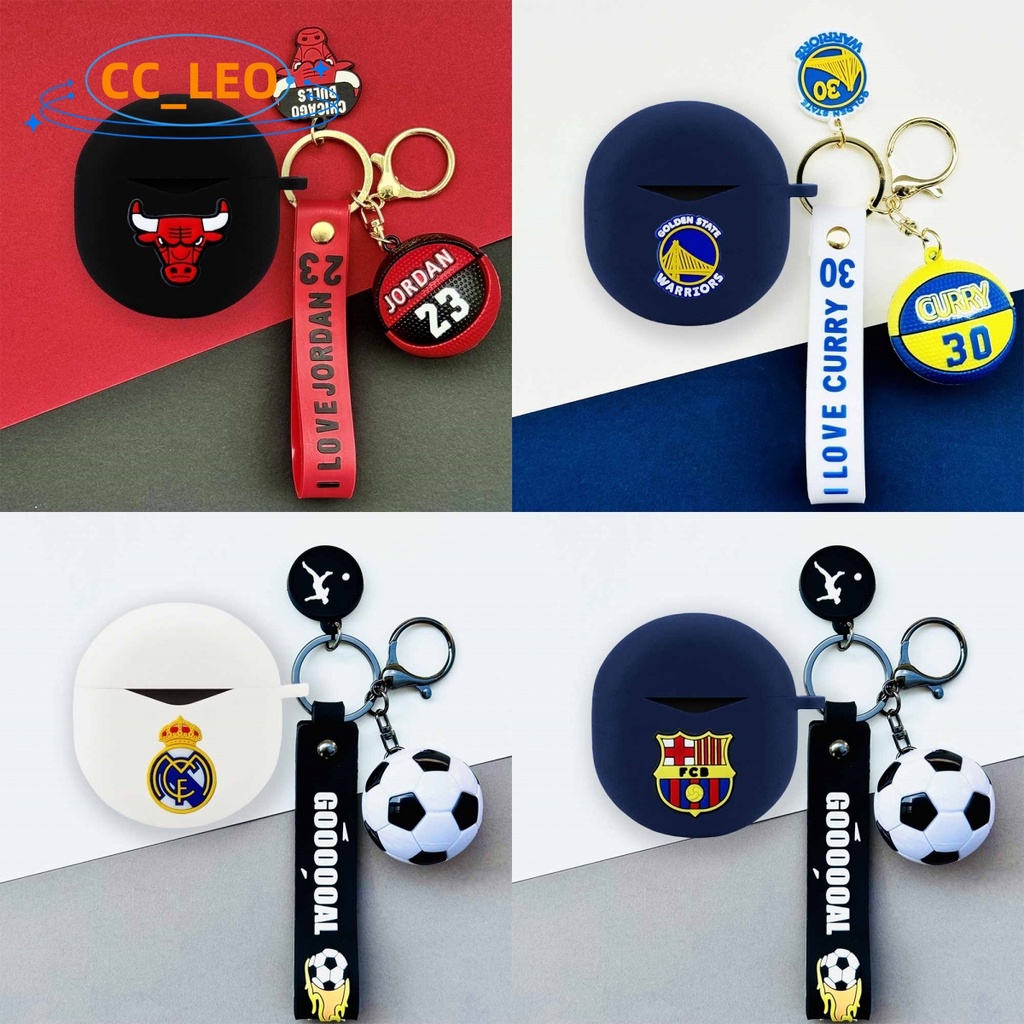 For EDIFIER X2S Case Creative Basketball Football Keychain Pendant EDIFIER X2S Silicone Soft Case Cu