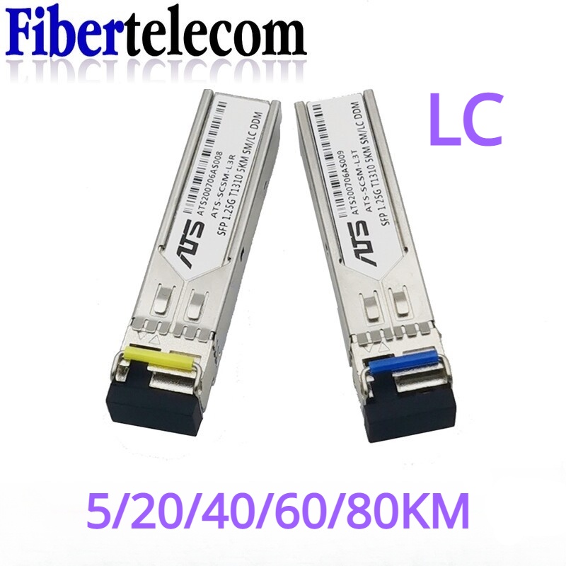 1 คู่ Gigabit 5-80KM LC SFP โมดูล BiDi Single Mode Fiber Optical อุปกรณ์ Transceiver SFP โมดูล 1310/1550 ใช้งานร่วมกับ Cisco HW สวิทช์