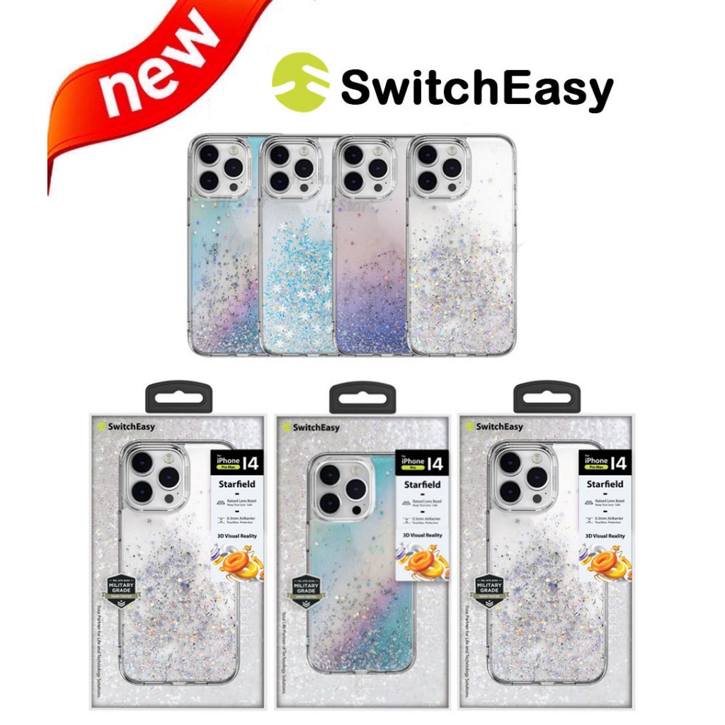 พร้อมแพ็ค Case สำหรับ iPhone 16 11 12 13 14 15 Pro Plus Promax Switcheasy Starfield 3D Glitter Resin 047
