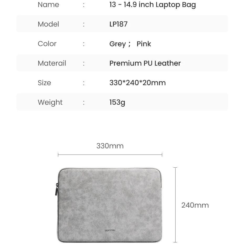 Ugreen กระเป๋าใส่แล็ปท็อป กันน้ํา สําหรับ Macbook Pro Air 13.9 14.9 นิ้ว