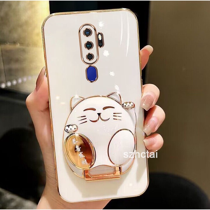 เคสโทรศัพท์ oppo a5 2020 a9 2020 เคสโทรศัพท์ เคสโทรศัพท์พร้อมขาตั้งแมวกวัก Gong Xi Fa Cai