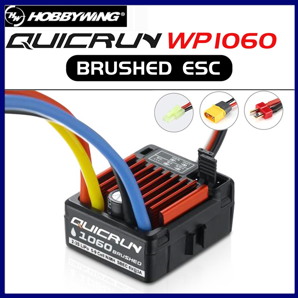 Hobbywing QuicRun WP1060 60A ตัวควบคุมความเร็วอิเล็กทรอนิกส์ ESC กันน้ํา สําหรับมอเตอร์รถบังคับ 1/10 Buggy Crawler 540 550