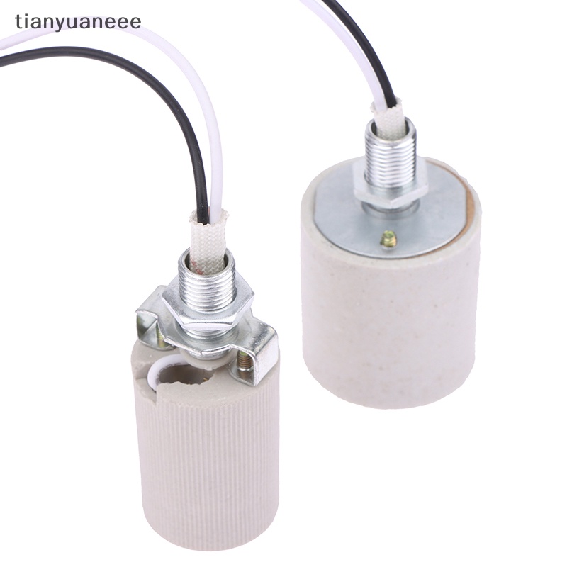 Tianyuaneee อะแดปเตอร์ซ็อกเก็ตไฟ LED เซรามิค ทนความร้อน พร้อมสายเคเบิล สําหรับฐานหลอดไฟ E14 E27