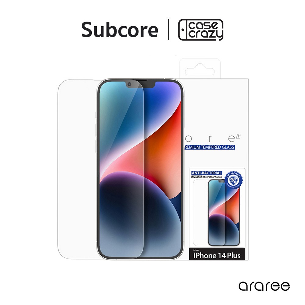 Araree รุ่น Subcore Premium Tempered Glass ฟิล์มกระจก iPhone 14/14 Plus/14 Pro/14 Pro Max