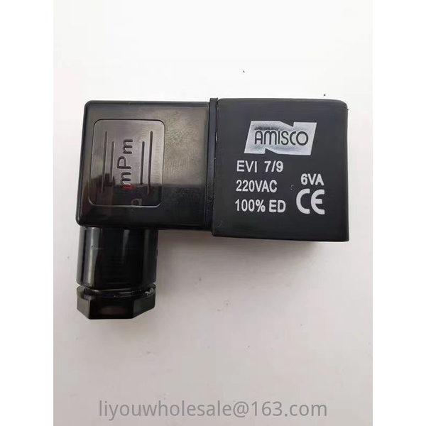 AMISCO AMISCO คอยล์ EVI 7/9AC220V6VA DC24V4.8W นิวเมติกโซลินอยด์วาล์วควบคุมวาล์ว