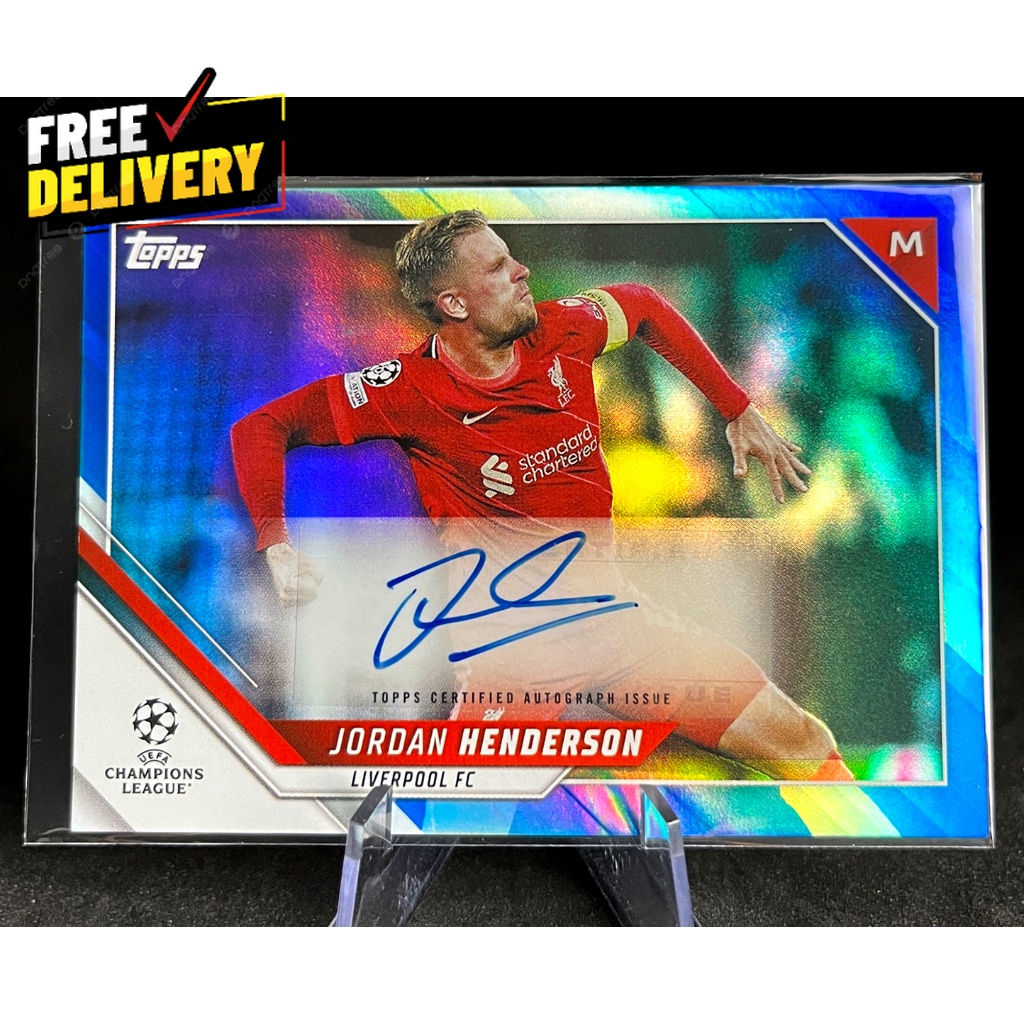 การ์ดฟุตบอล ลายเซ็น 2021-22 Topps UEFA Champions League Jordan Henderson  AUTO  Liverpool