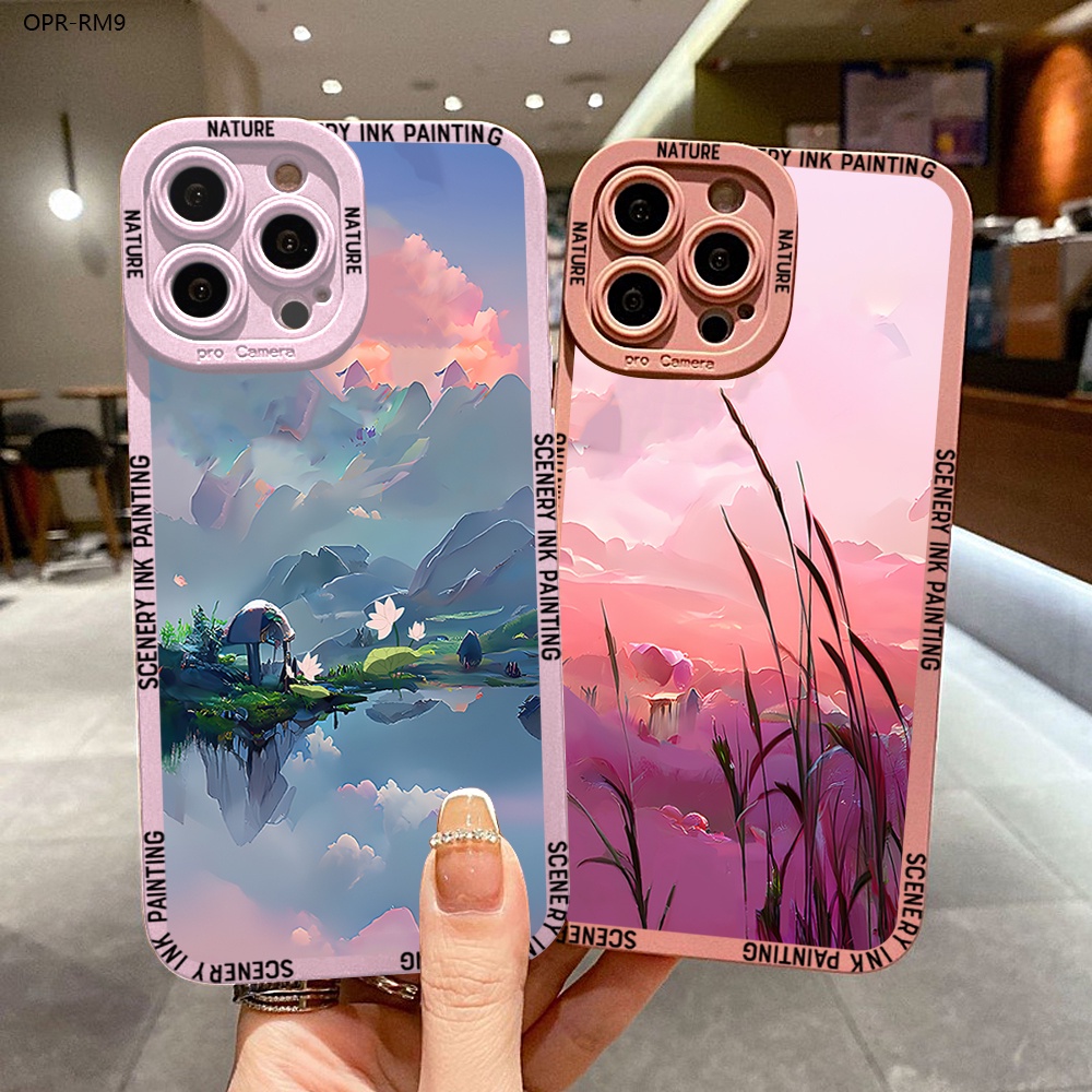 Realme 9 9i 8i 8 Pro Plus Pro+ 4G 5G เคสซัมซุง เคสเรียวมี สำหรับ Case Cartoon Simple Scenery เคสโทรศัพท์ Full Cover Thicken Lens Shock-Absorbing Back TPU