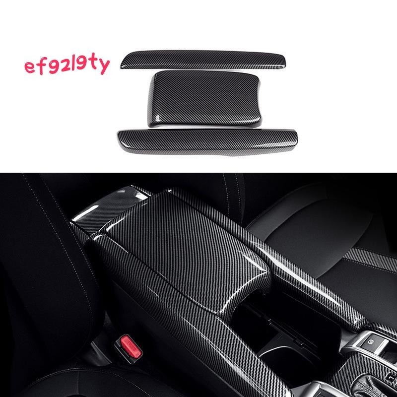 【ef92l9ty】ฝาครอบที่เท้าแขน คาร์บอนไฟเบอร์ สําหรับ Honda Civic 10Th 2016 2017 2018 2019
