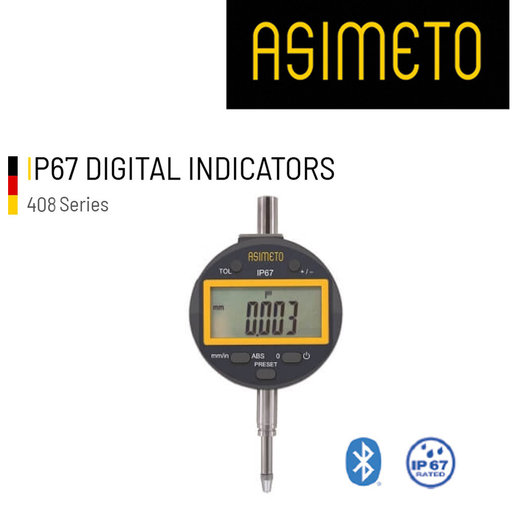 Asimeto ไดอัลเกจ DIAL GAUGE ไดอัลเกจ ดิจิตอล (Digital Indicator) กันน้ำ IP67 Series 408