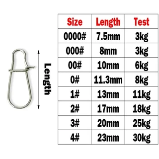 Outkit 50 ชิ้นสแตนเลส Pin หมุนอุปกรณ์ตกปลา Connector Lure คลิป Rolling Swivels Sea Fishing Tackle