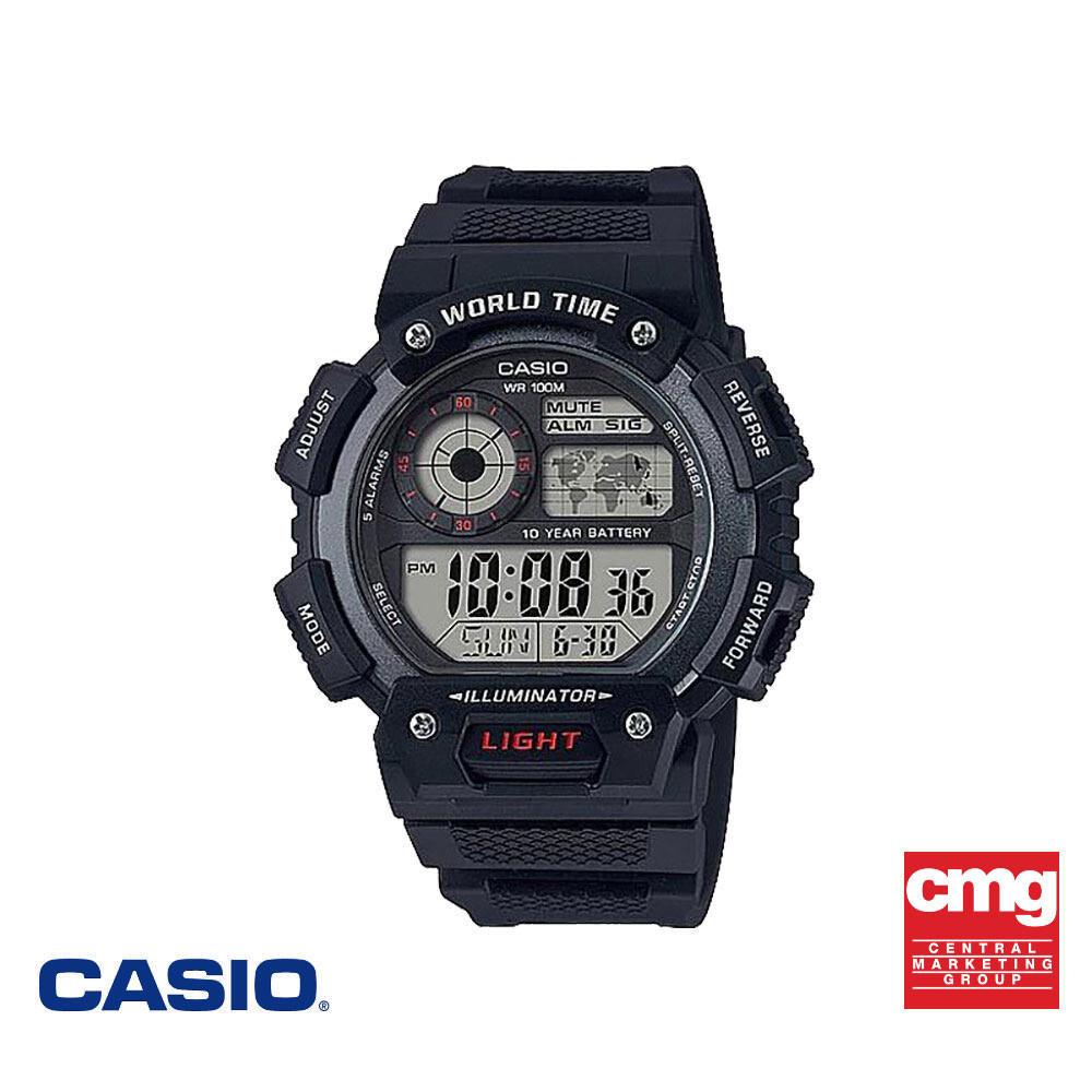 CASIO นาฬิกาข้อมือ CASIO รุ่น AE-1400WH-1AVDF วัสดุเรซิ่น สีดำ