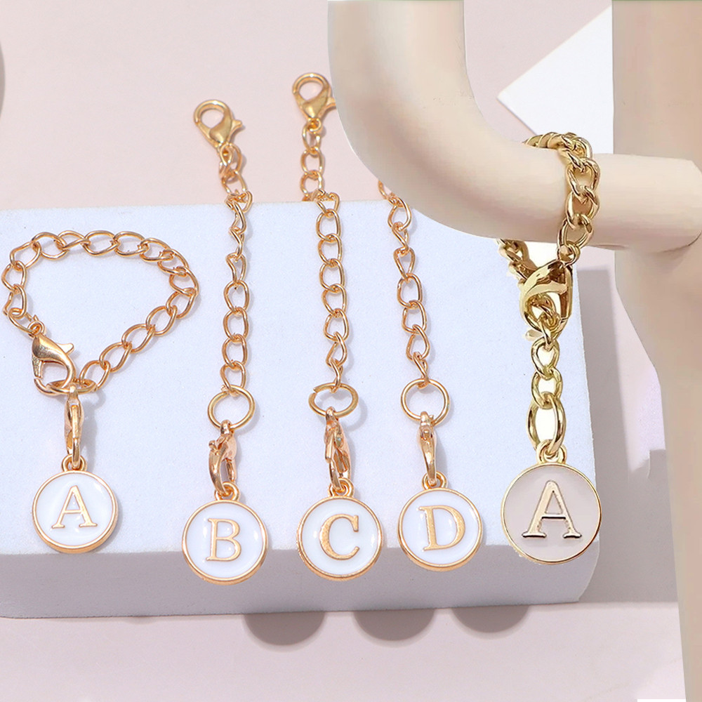 สีขาวโลหะรอบ 26 Lets Key แหวน Stanley ถ้วยกระเป๋าเดินทางชื่อเริ่มต้น ID Tag กระเป๋าสตางค์ Anti-Loss แขวน