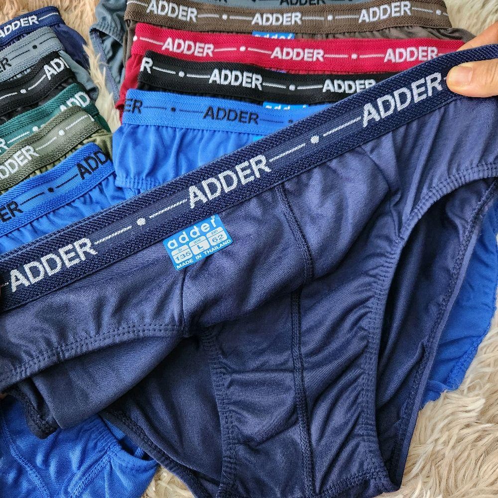 กางเกงในชาย กางเกงในผู้ชาย ขาเว้า ผ้า Cotton แพ๊ค 6 ตัว/คละสี กางเกงใน adder #135 ขอบโชว์ขาเว้า F,L,XL Man