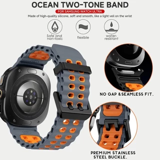 สายซิลิโคนสําหรับ Samsung Galaxy Watch Ultra 47mm Marine Sport สร้อยข้อมือ Correa สําหรับ Galaxy Watch Ultra Band อุปกรณ์เสริม