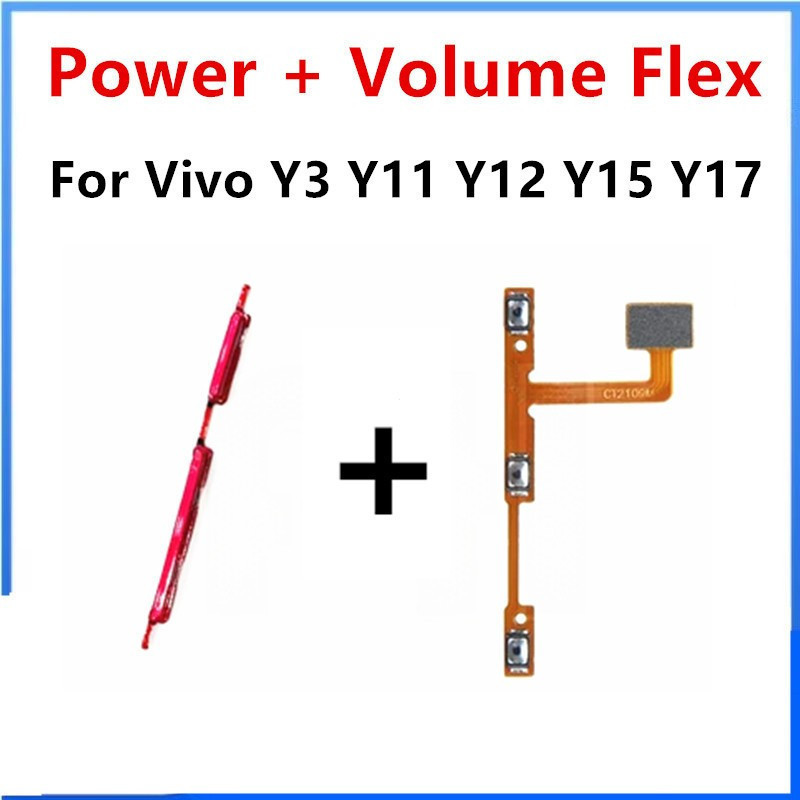 สําหรับ Vivo Y3 Y11 Y12 Y15 Y17 ปุ่มปรับระดับเสียง Flex สวิตช์กุญแจด้านข้าง ON OFF Key Mute ปุ่มควบคุมริบบิ้น Flex สาย