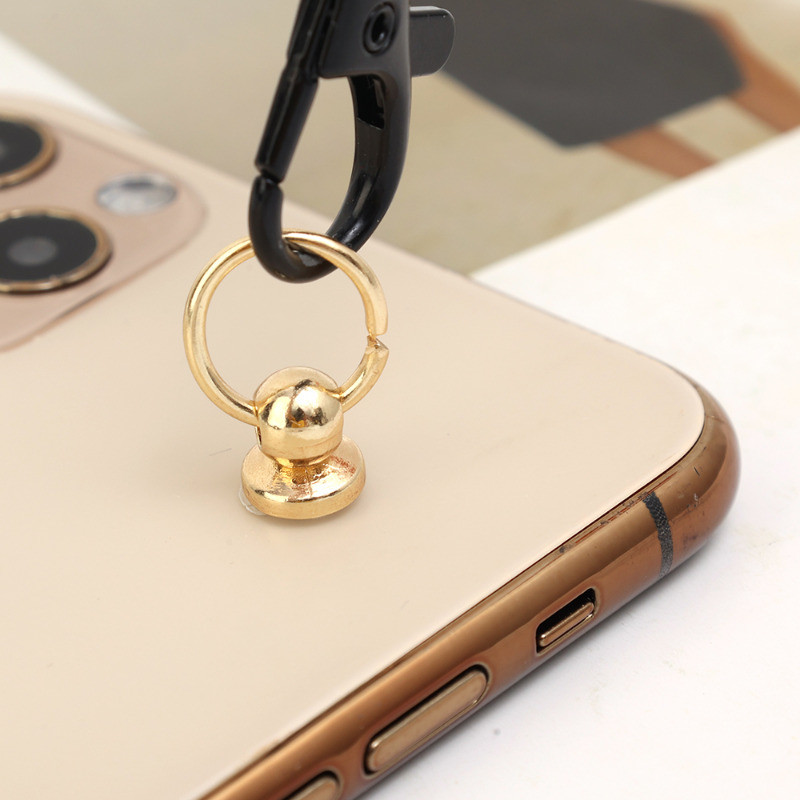 โลหะผสมสังกะสีดึงแหวนกระดุม-กระเป๋าถือรองเท้าหนังหัวเข็มขัด-สกรูหมุดดึงแท็บ-เคสโทรศัพท์ตุ๊กตาแขวนอุปกรณ์เสริม-ติดตั้งง่ายแบบพกพา - รูปที่ 2