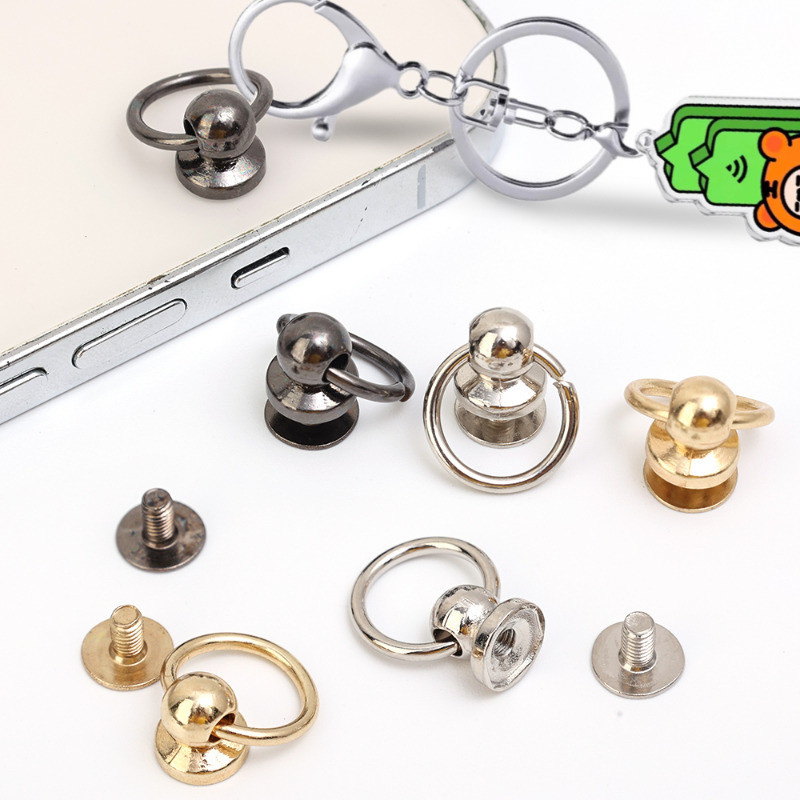 โลหะผสมสังกะสีดึงแหวนกระดุม-กระเป๋าถือรองเท้าหนังหัวเข็มขัด-สกรูหมุดดึงแท็บ-เคสโทรศัพท์ตุ๊กตาแขวนอุปกรณ์เสริม-ติดตั้งง่ายแบบพกพา - รูปที่ 3