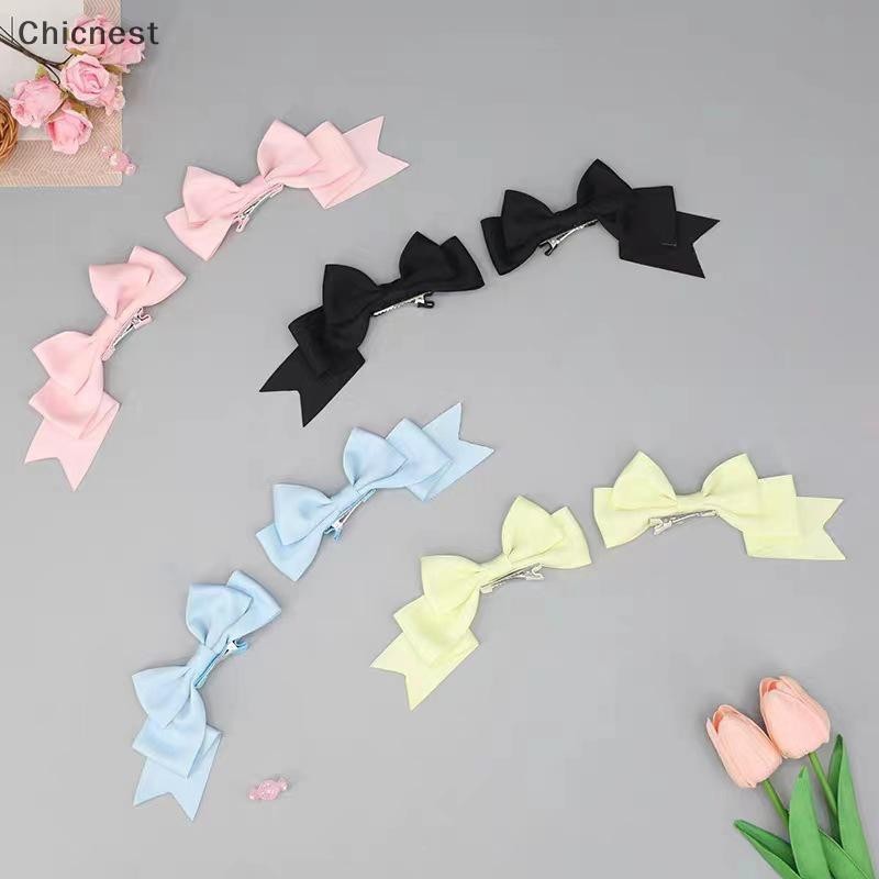 [Chc] 1 คู่แฟชั่น Handmade Bow สําหรับผู้หญิงหวานการ์ตูนอะนิเมะ Hairpin คอสเพลย์ Headdress เครื่องปร