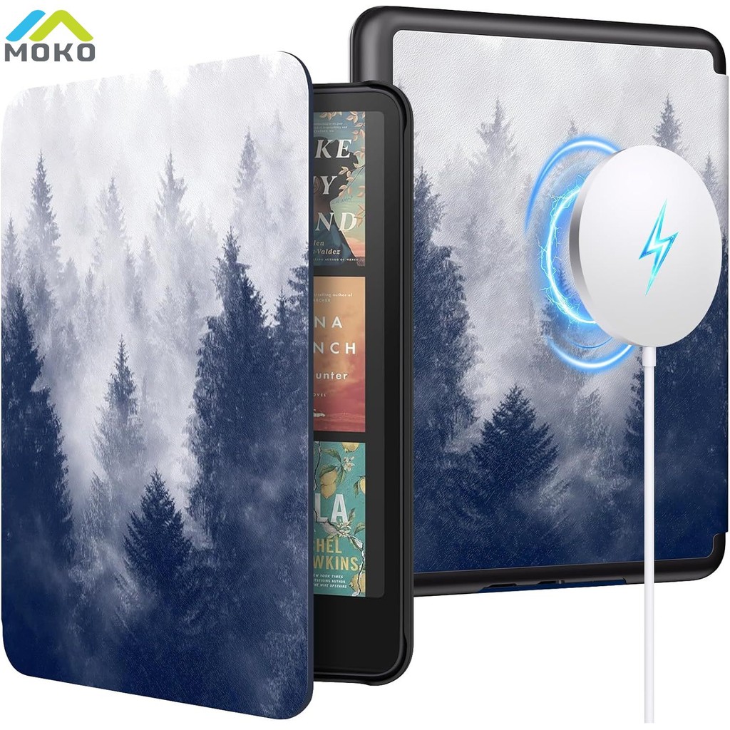 Moko PU Leather Wireless Charging Protective Case Fit for 7" Kindle Paperwhite Signature Edition(12t