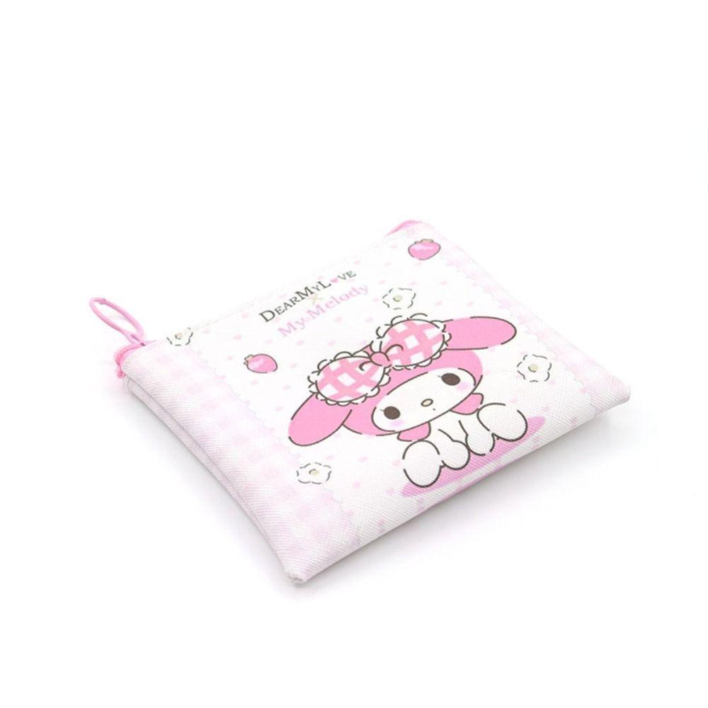 Tonfashion กระเป๋าใส่เหรียญ, กระเป๋าใส่พวงกุญแจ แบบพกพา Kawaii, กระเป๋าแต่งหน้า ขนาดเล็ก Cinnamoroll Kuromi กระเป๋าเก็บหูฟังผู้หญิง