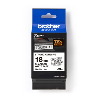 Brother เทปพิมพ์อักษร TZE-S241 18 มม. สีดำพื้นขาว   TZ