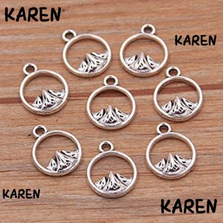 Karen จี้ภูเขาธรรมชาติ ทรงกลม ขนาดเล็ก 10*13 มม. 100 ชิ้น