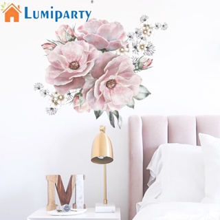 Lumiparty สติกเกอร์ติดผนัง ลายดอกไม้ ดอกโบตั๋น ลอกออกได้ สําหรับตกแต่งบ้าน ห้องนอน ห้องนั่งเล่น