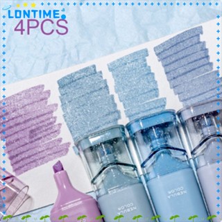 Lontime ปากกามาร์กเกอร์ ไฮไลท์กลิตเตอร์ สีพาสเทล 4 สี ต่อชุด