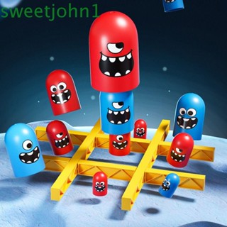 Sweetjohn เกมกระดานหมากรุกปริศนา 2 ผู้เล่น Tic-Tac-Toe ขนาดเล็ก ของเล่นเสริมการเรียนรู้ สําหรับเด็ก