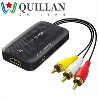 Quillan สายเคเบิลแปลง AV เป็น HDMI RCA รองรับ 1080P AV RCA เป็นสายสัญญาณเสียง HDMI RCA เป็นสาย HDMI อะแดปเตอร์แปลงวิดีโอ HDMI