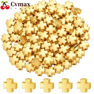 Cvmax ลูกปัดชุบทอง ขนาดเล็ก 8x8 มม. 100 ชิ้น