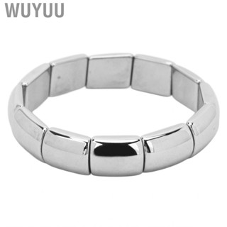 Wuyuu Terahertz Bracelet Rectangle Beads Stretch Bangle Woman Men Gift ACM