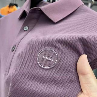 เสื้อยืด คอปก ปักลายตัวอักษร สีพื้น สําหรับผู้ชาย