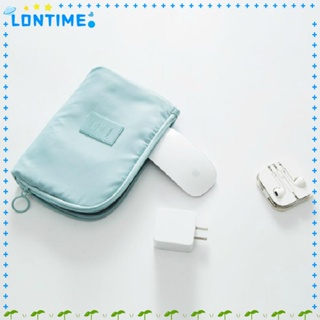 Lontime กระเป๋าเครื่องสําอาง กระเป๋าเก็บที่ชาร์จ แบบพกพา อเนกประสงค์ สีฟ้า สําหรับเดินทาง